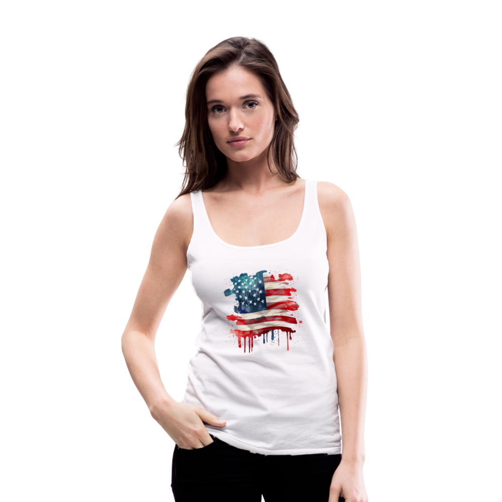 Artistic Glory: Premium Women's Tank Top with Watercolor American Flag